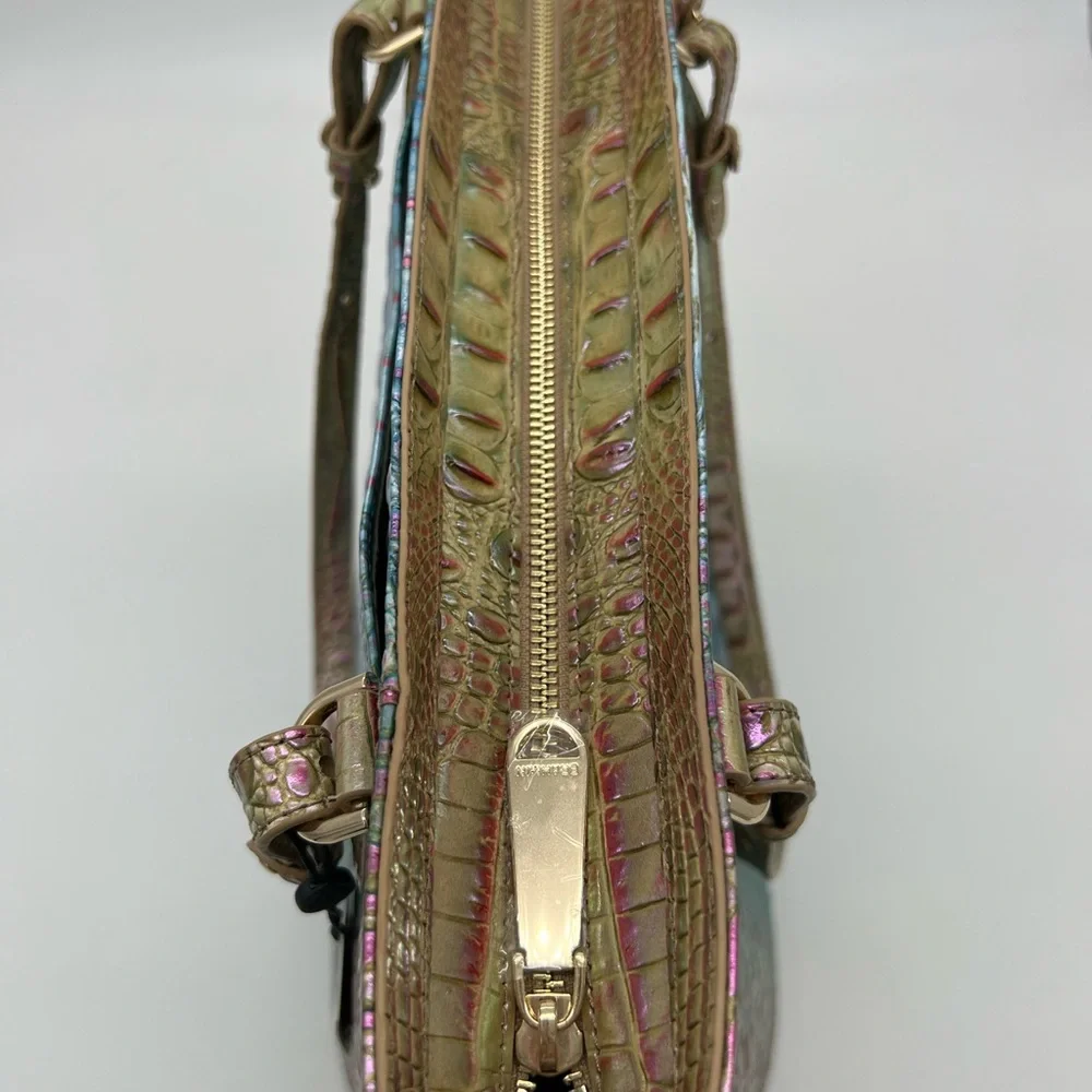 Brahmin Iridescent Multi Croc-Embossed Tote with Gold Hardware - Picture 8 of 12